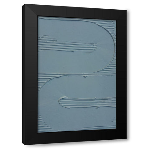 Mud Texture 12 Blue Black Modern Wood Framed Art Print with Double Matting by Pictufy Studio III