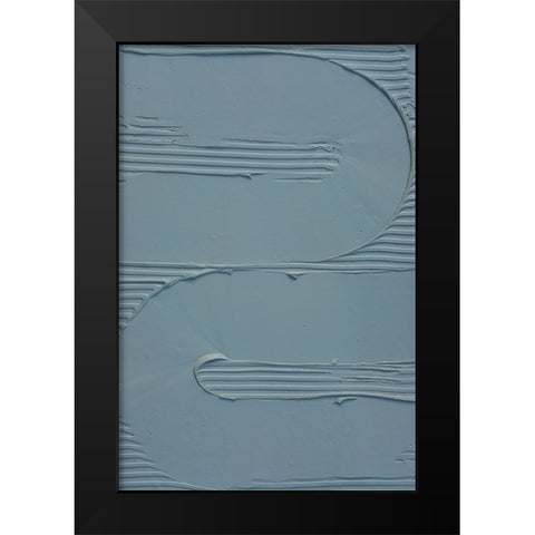 Mud Texture 12 Blue Black Modern Wood Framed Art Print by Pictufy Studio III