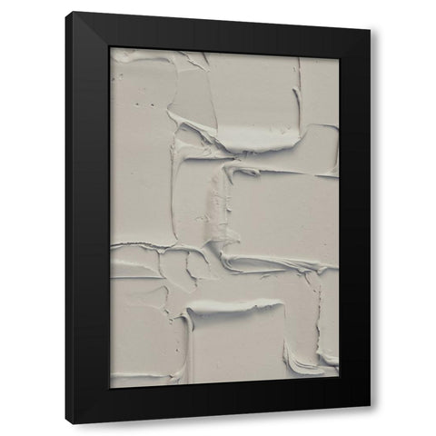 Mud Texture 13 Beige Black Modern Wood Framed Art Print with Double Matting by Pictufy Studio III