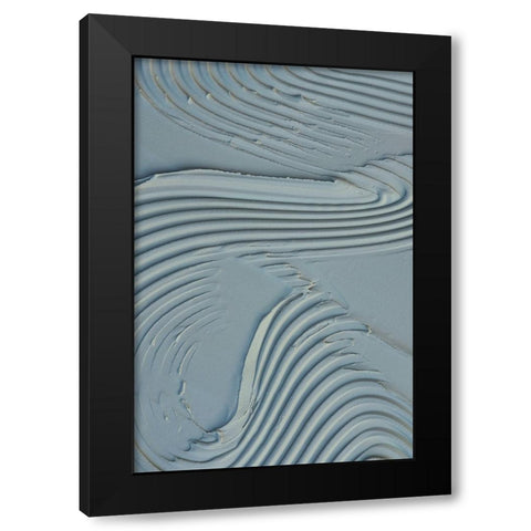 Mud Texture 15 Blue Black Modern Wood Framed Art Print with Double Matting by Pictufy Studio III