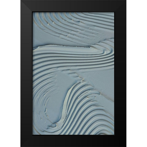 Mud Texture 15 Blue Black Modern Wood Framed Art Print by Pictufy Studio III