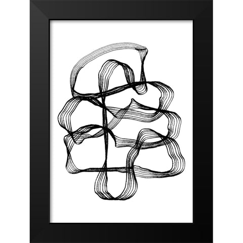 Ink Black and White Black Modern Wood Framed Art Print by Treechild