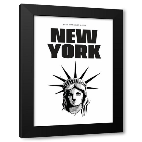 New York - New York Black Modern Wood Framed Art Print with Double Matting by Castillo, Valeria