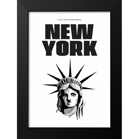 New York - New York Black Modern Wood Framed Art Print by Castillo, Valeria