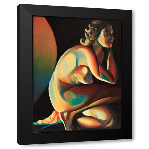 Roundism - 10-02-22 Black Modern Wood Framed Art Print with Double Matting by Akkers, Corne