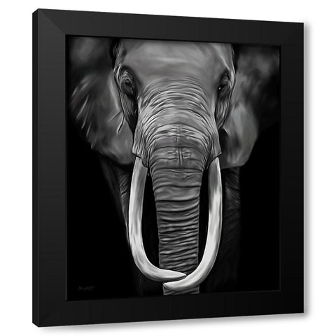 Loxodonta Black Modern Wood Framed Art Print with Double Matting by Amihere, Lord