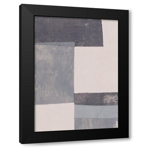 Gray Blocks #1 Black Modern Wood Framed Art Print with Double Matting by Galitsyna, Alisa