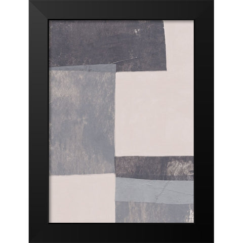 Gray Blocks #1 Black Modern Wood Framed Art Print by Galitsyna, Alisa