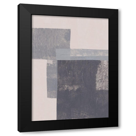 Gray Blocks #2 Black Modern Wood Framed Art Print with Double Matting by Galitsyna, Alisa