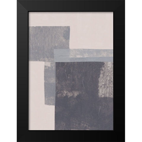 Gray Blocks #2 Black Modern Wood Framed Art Print by Galitsyna, Alisa