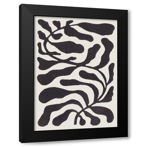 One Hundred-Leaved Plant #21 / Lino Print Black Modern Wood Framed Art Print with Double Matting by Galitsyna, Alisa