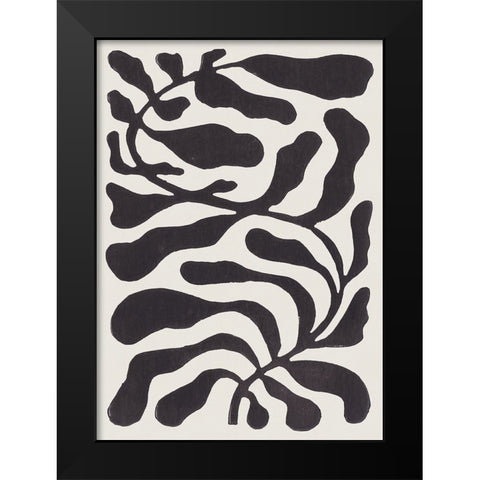 One Hundred-Leaved Plant #21 / Lino Print Black Modern Wood Framed Art Print by Galitsyna, Alisa