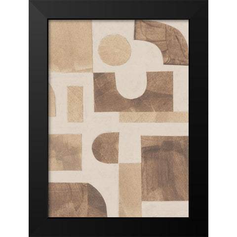 Puzzle #2 Black Modern Wood Framed Art Print by Galitsyna, Alisa