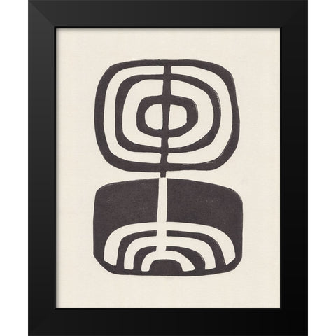 Modern Plant / Lino Print Black Modern Wood Framed Art Print by Galitsyna, Alisa