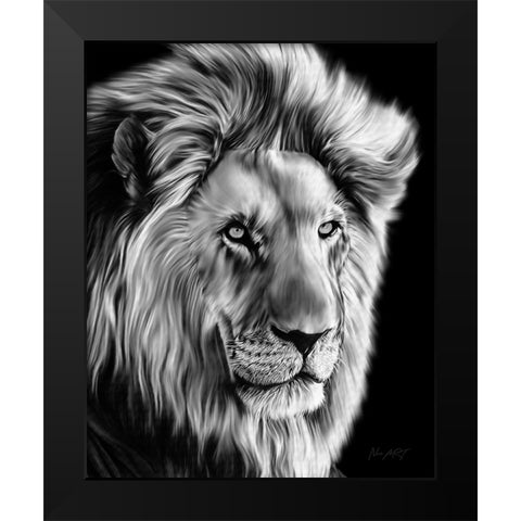 Leo II Black Modern Wood Framed Art Print by Amihere, Lord