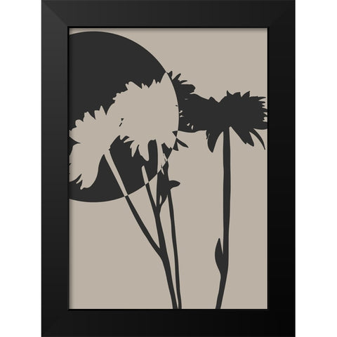 Abstract Flower 01 Black Modern Wood Framed Art Print by Unsoy, Eda