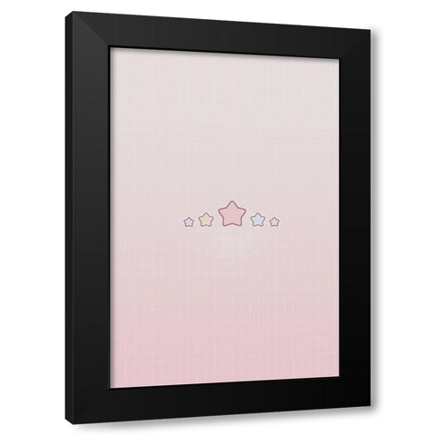 Pink Star Black Modern Wood Framed Art Print by Thai, Xuan