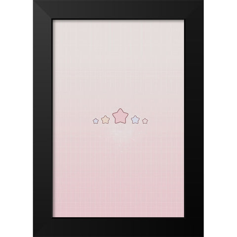 Pink Star Black Modern Wood Framed Art Print by Thai, Xuan