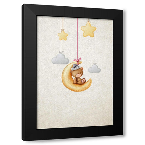 Dreamy Teddy Black Modern Wood Framed Art Print by Thai, Xuan