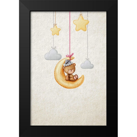 Dreamy Teddy Black Modern Wood Framed Art Print by Thai, Xuan