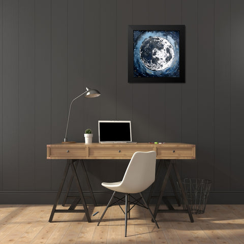 Above the stars I met you Black Modern Wood Framed Art Print by Belickiene, Julija