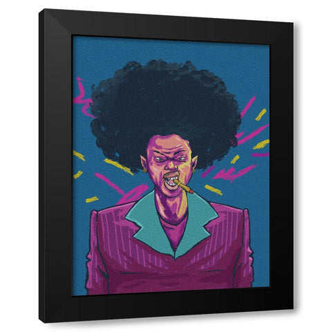 regular joe Black Modern Wood Framed Art Print with Double Matting by msonthe, Joshua