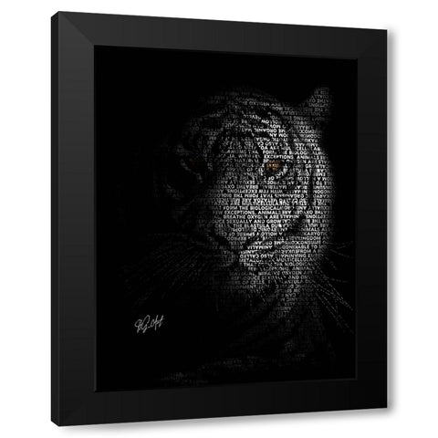 The Tiger Black Modern Wood Framed Art Print with Double Matting by Oladapo, Ojenike