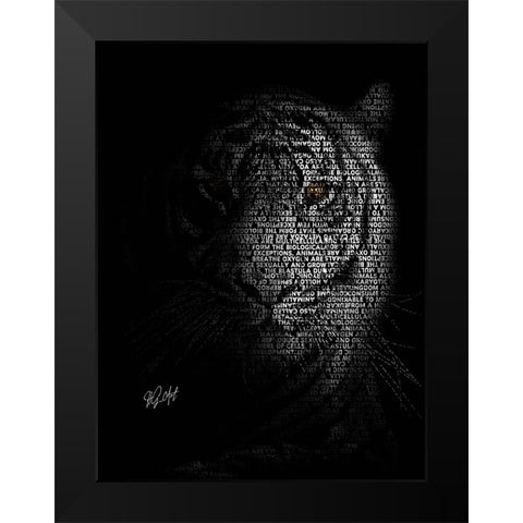 The Tiger Black Modern Wood Framed Art Print by Oladapo, Ojenike