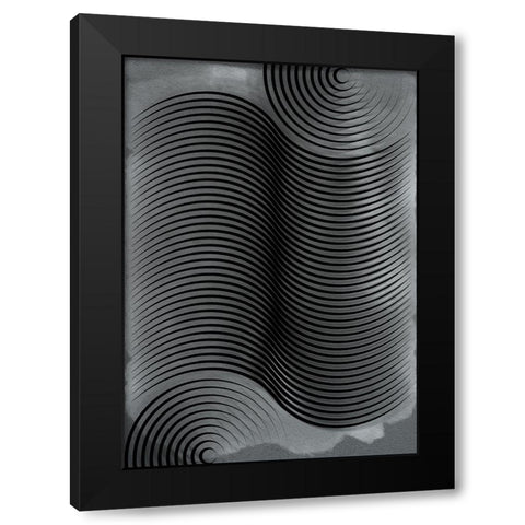 Last waves Black Modern Wood Framed Art Print with Double Matting by Elmoudden, Omar