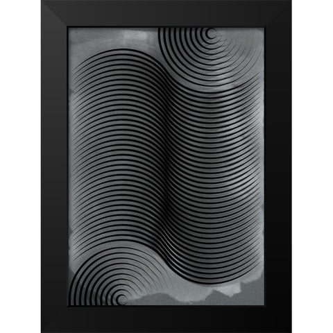 Last waves Black Modern Wood Framed Art Print by Elmoudden, Omar