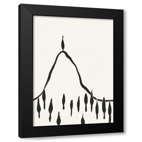 Minimal Line Landscape #2 Black Modern Wood Framed Art Print with Double Matting by Galitsyna, Alisa