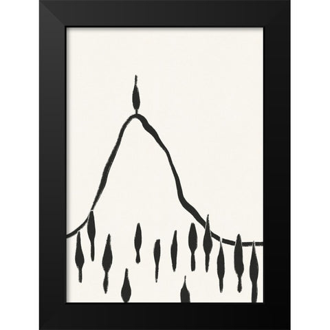 Minimal Line Landscape #2 Black Modern Wood Framed Art Print by Galitsyna, Alisa
