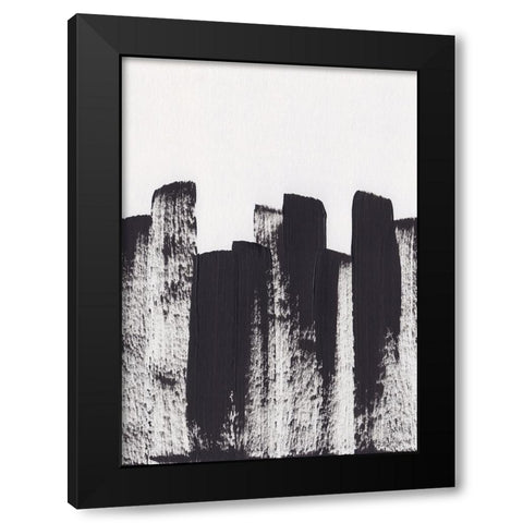 Bold Brush Strokes Black Modern Wood Framed Art Print with Double Matting by Galitsyna, Alisa
