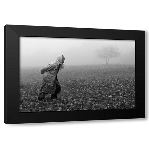 Autumn Black Modern Wood Framed Art Print with Double Matting by Kruk, Przemyslaw