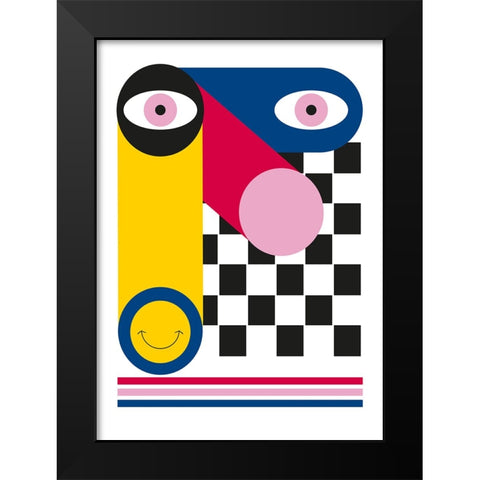 Abstract Face Black Modern Wood Framed Art Print by Ortiz, Sergio