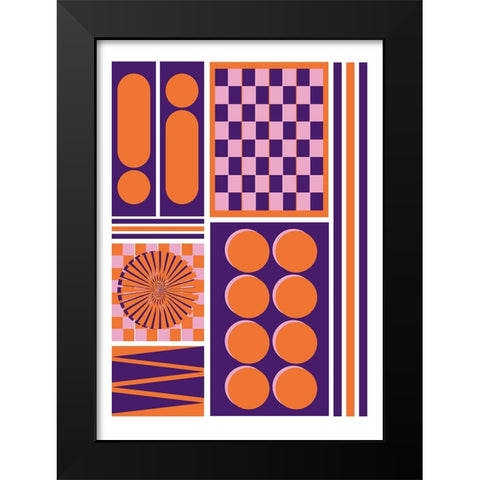 Purple Rain Black Modern Wood Framed Art Print by Ortiz, Sergio