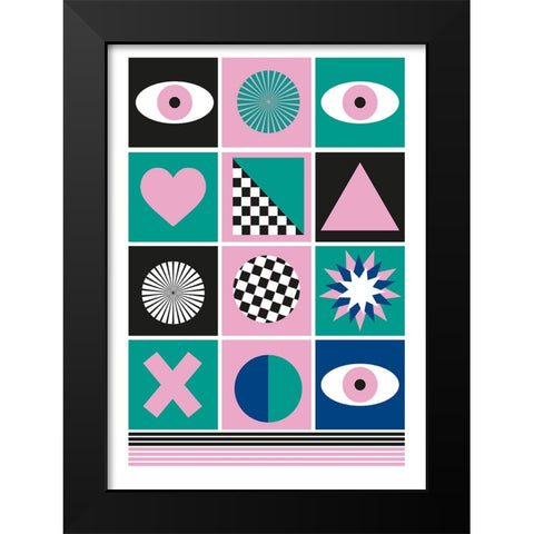 Geometric III Black Modern Wood Framed Art Print by Ortiz, Sergio