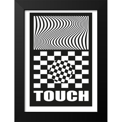 Touch Black Modern Wood Framed Art Print by Ortiz, Sergio