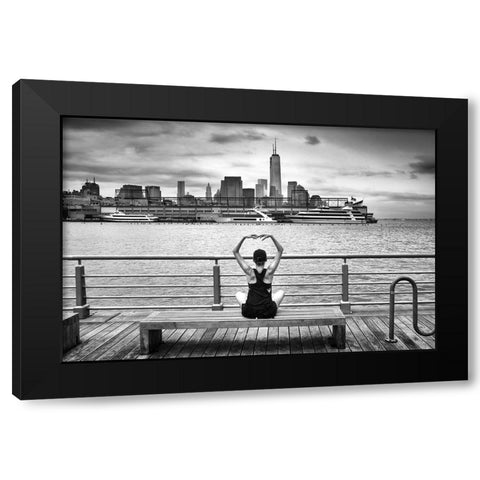 Momentum Black Modern Wood Framed Art Print by Guyot, Michel
