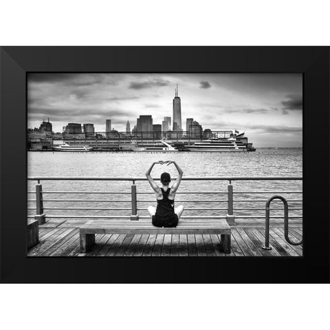 Momentum Black Modern Wood Framed Art Print by Guyot, Michel