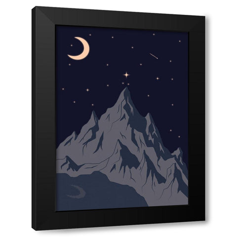 Good Night Black Modern Wood Framed Art Print by Elmoudden, Omar