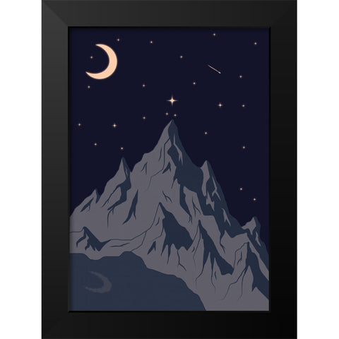 Good Night Black Modern Wood Framed Art Print by Elmoudden, Omar