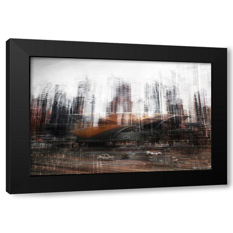 Too Much Traffic Black Modern Wood Framed Art Print with Double Matting by Chiriaco, Carmine