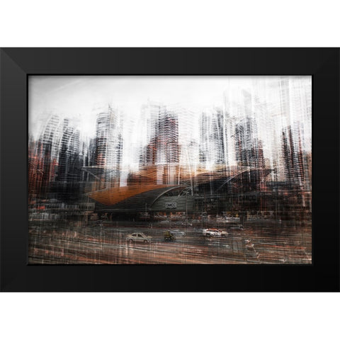 Too Much Traffic Black Modern Wood Framed Art Print by Chiriaco, Carmine