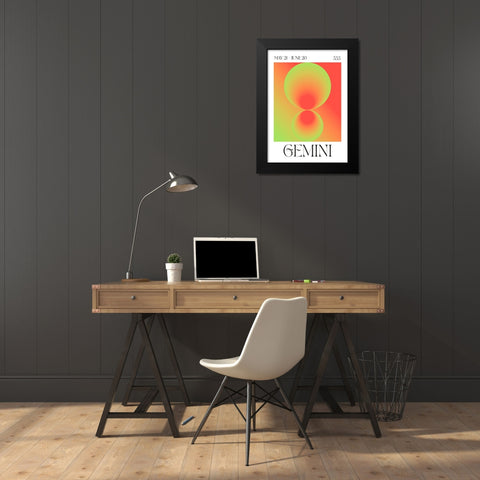 Gemini Black Modern Wood Framed Art Print by Castillo, Valeria