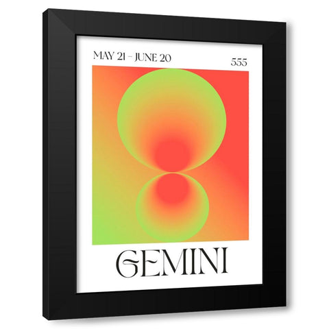 Gemini Black Modern Wood Framed Art Print by Castillo, Valeria