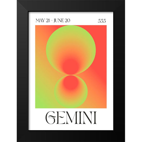 Gemini Black Modern Wood Framed Art Print by Castillo, Valeria