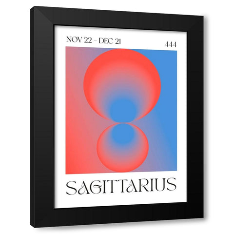Sagittarius Black Modern Wood Framed Art Print by Castillo, Valeria