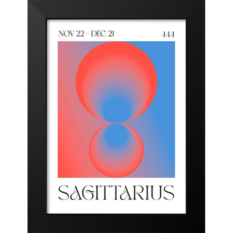 Sagittarius Black Modern Wood Framed Art Print by Castillo, Valeria