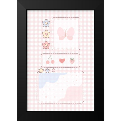 Pink Aesthetic Black Modern Wood Framed Art Print by Thai, Xuan